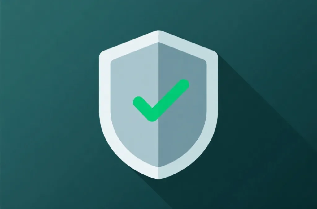 A secure digital shield icon with a green checkmark, representing web safety and user account protection